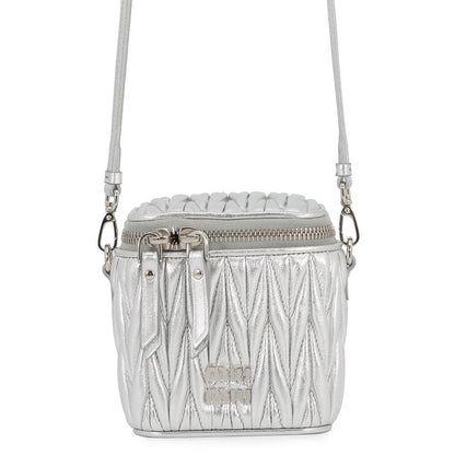 MIUMIU Materasse Shoulder Bag Silver5NR018_AFPP_F0118 Leather Size micro