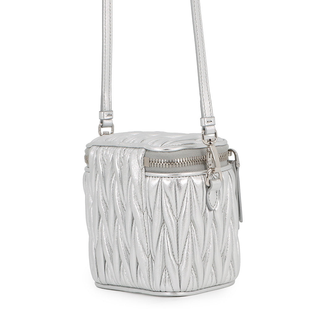 MIUMIU Materasse Shoulder Bag Silver5NR018_AFPP_F0118 Leather Size micro
