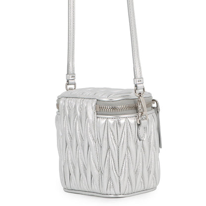 MIUMIU Materasse Shoulder Bag Silver5NR018_AFPP_F0118 Leather Size micro