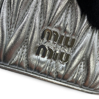 MIUMIU Materasse Shoulder Bag Silver5NR018_AFPP_F0118 Leather Size micro