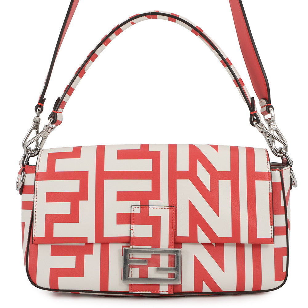 FENDI Marc Jacobs collaboration baguette White/Red8BR600 Leather