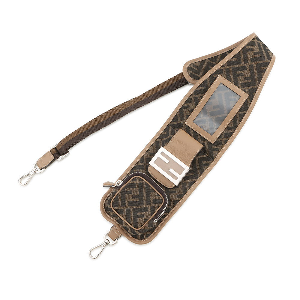 FENDI Strap you Brown8AV417 Canvas Leather