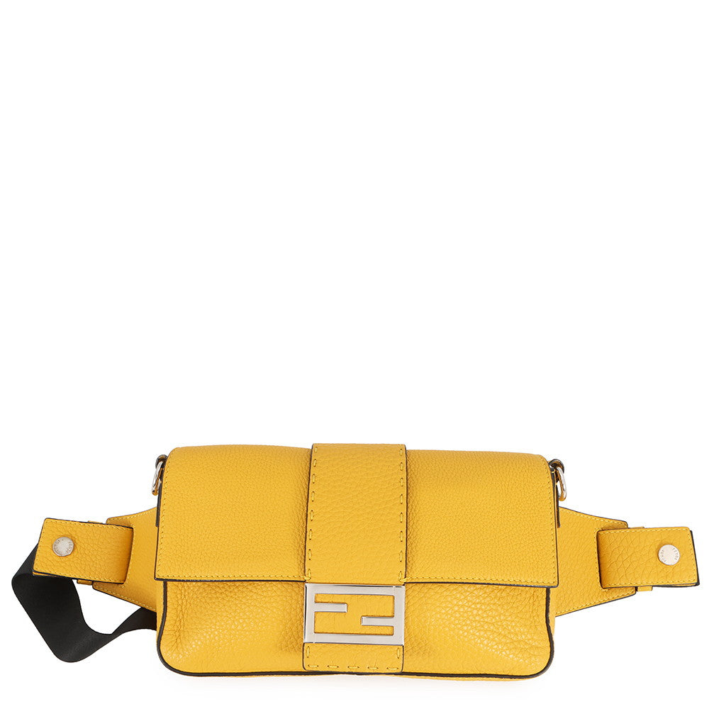 FENDI Selleria Baguette for Men Waist Bag Yellow7VA472 Leather