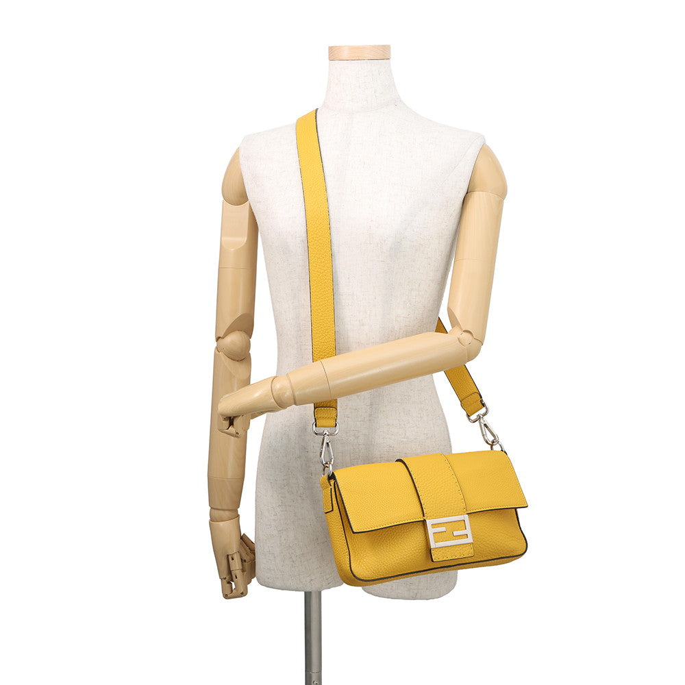 FENDI Selleria Baguette for Men Waist Bag Yellow7VA472 Leather