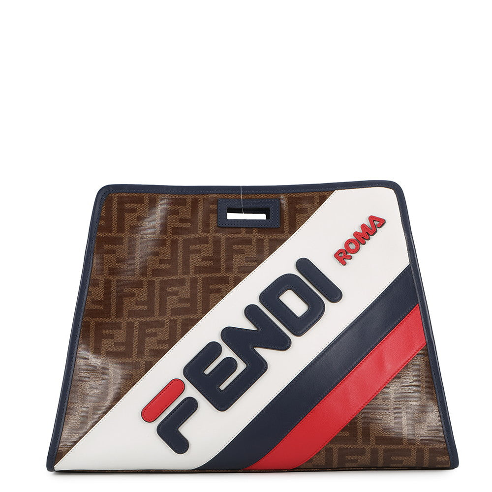 FENDI FILA Collaboration Peekaboo Defender Brown/Multicolor7AR728 PVC Leather