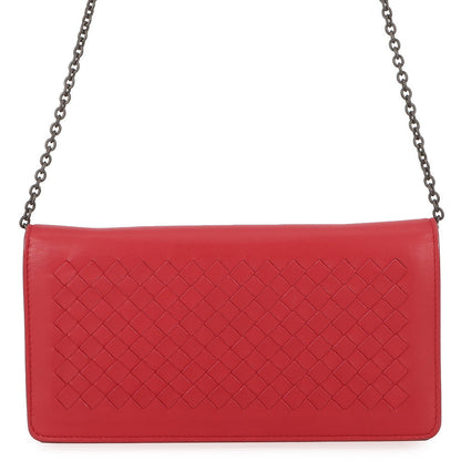 Bottega Veneta INTRECCIATO Chain wallet Red586906 Leather