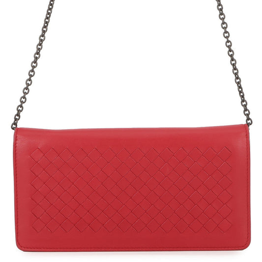 Bottega Veneta INTRECCIATO Chain wallet Red586906 Leather