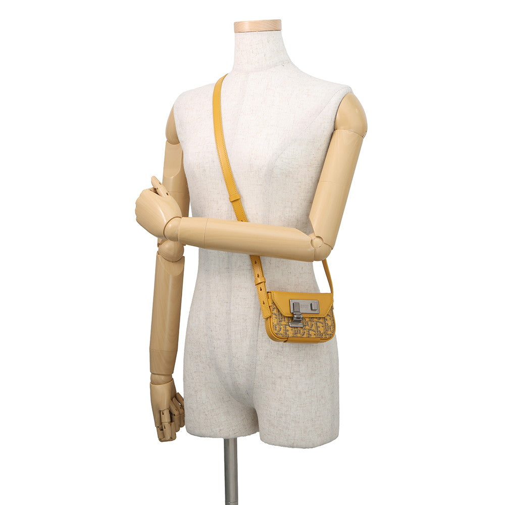 Dior Oblique Padlock Shoulder Bag Yellow/Navy2LXCA344UCT_H20E Canvas Leather