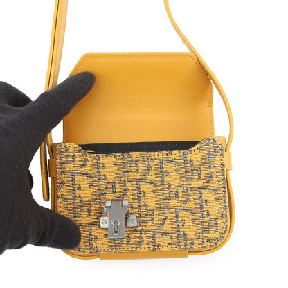 Dior Oblique Padlock Shoulder Bag Yellow/Navy2LXCA344UCT_H20E Canvas Leather