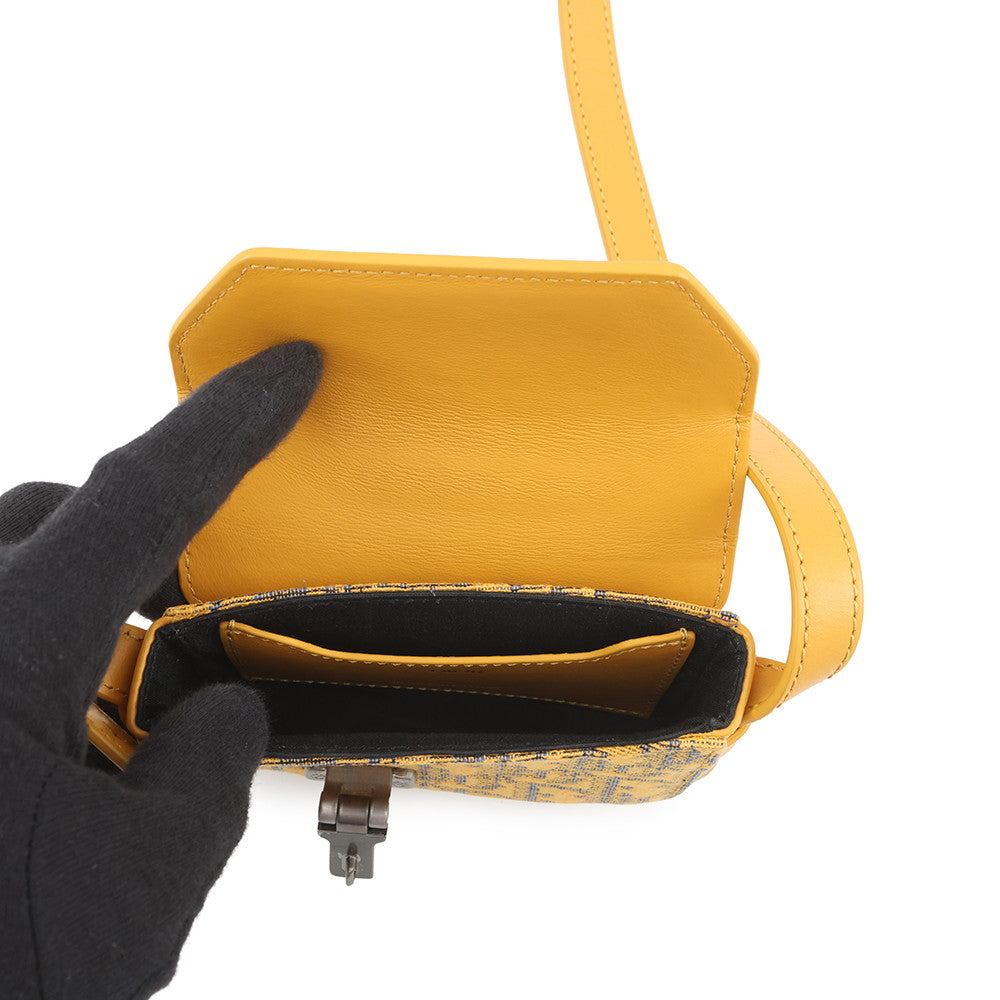 Dior Oblique Padlock Shoulder Bag Yellow/Navy2LXCA344UCT_H20E Canvas Leather