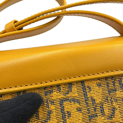 Dior Oblique Padlock Shoulder Bag Yellow/Navy2LXCA344UCT_H20E Canvas Leather