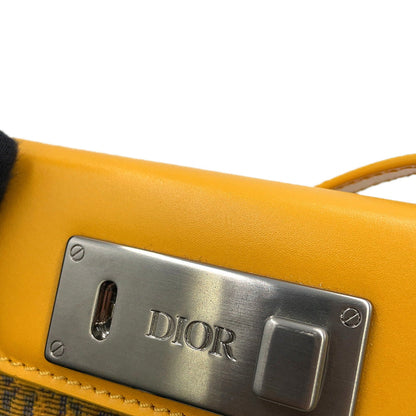 Dior Oblique Padlock Shoulder Bag Yellow/Navy2LXCA344UCT_H20E Canvas Leather