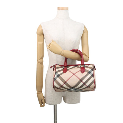BURBERRY Vintage Nova Check Bowling Bag Beige/Multicolor3722972 PVC Patent Leather