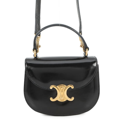 CELINE Triomphe Mini Buzzas Claire 2WAY Bag Black10L063GCJ.38NO Calf Leather