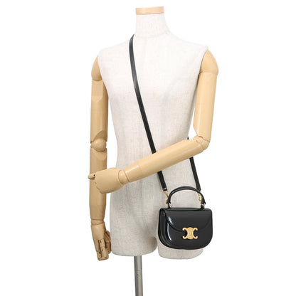 CELINE Triomphe Mini Buzzas Claire 2WAY Bag Black10L063GCJ.38NO Calf Leather