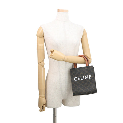 CELINE Triomphe Canvas Mini Vertical Canvas 2WAY Bag Tan194372 PVC Leather Size Mini