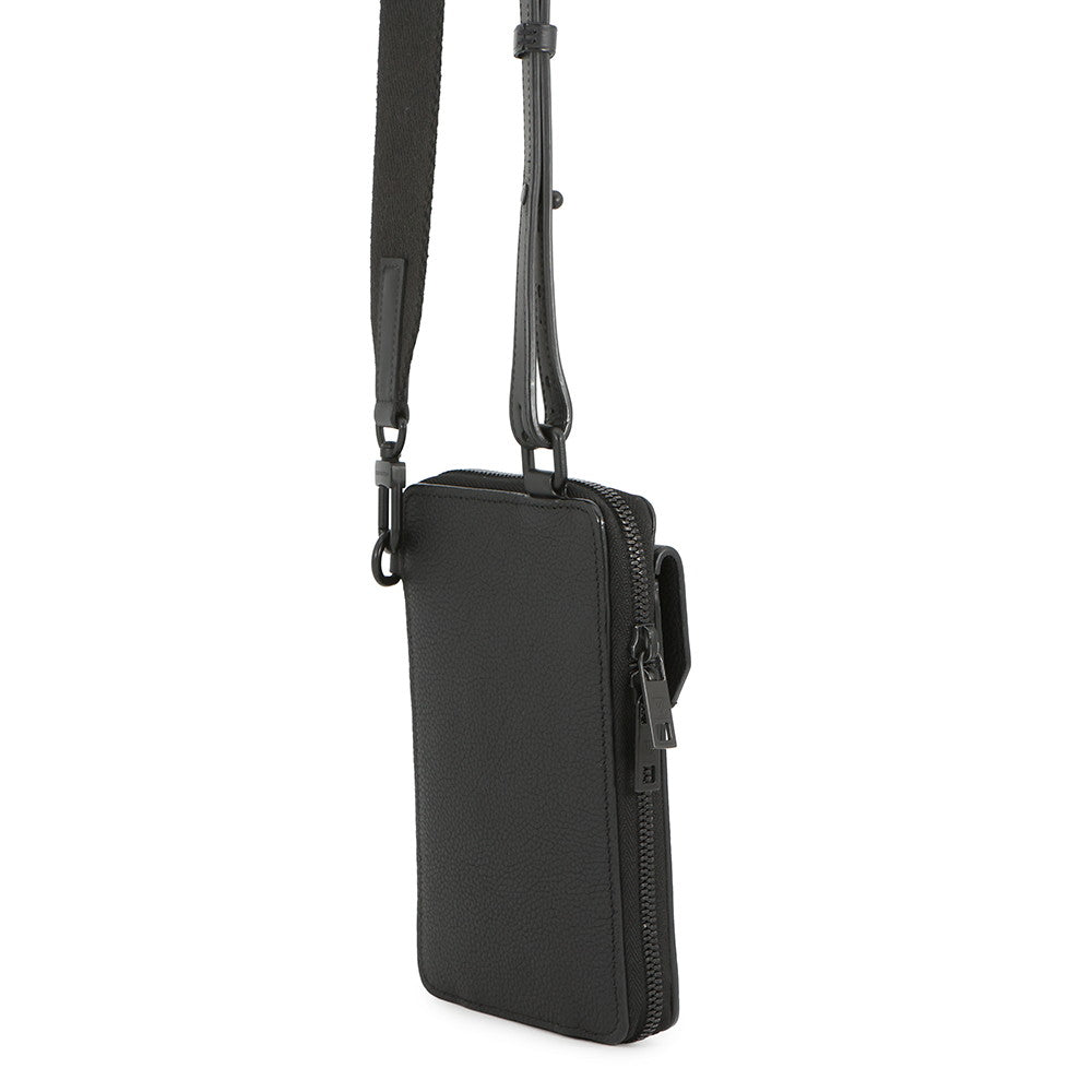 LOUIS VUITTON Phone Pouch NoirM57089 Grained Calf Leather LV Aerogram