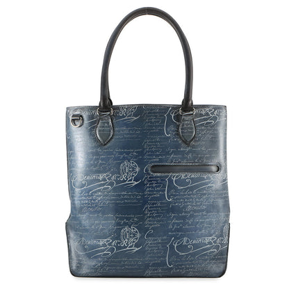 Berluti Toe Jules Vertical Platinum Patina Blue/Black Leather