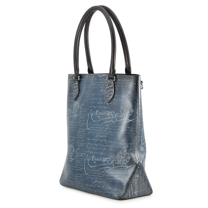 Berluti Toe Jules Vertical Platinum Patina Blue/Black Leather