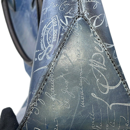 Berluti Toe Jules Vertical Platinum Patina Blue/Black Leather