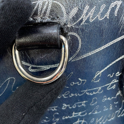 Berluti Toe Jules Vertical Platinum Patina Blue/Black Leather