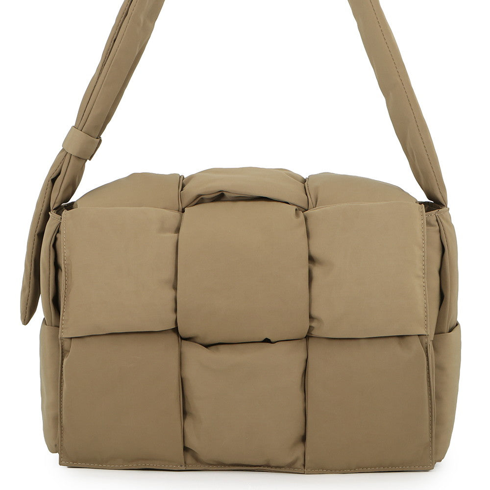 Bottega Veneta Cassette Shoulder Bag Beige743623 Nylon Size Large