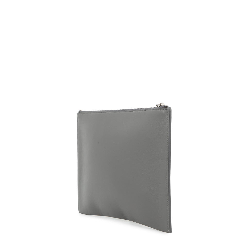 Dior Clutch Bag Gray Leather