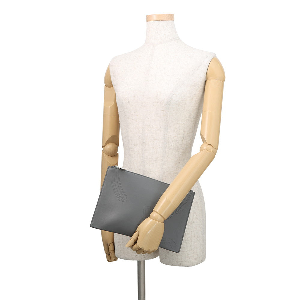 Dior Clutch Bag Gray Leather
