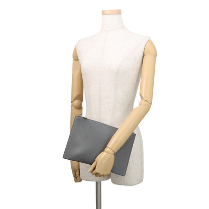 Dior Clutch Bag Gray Leather