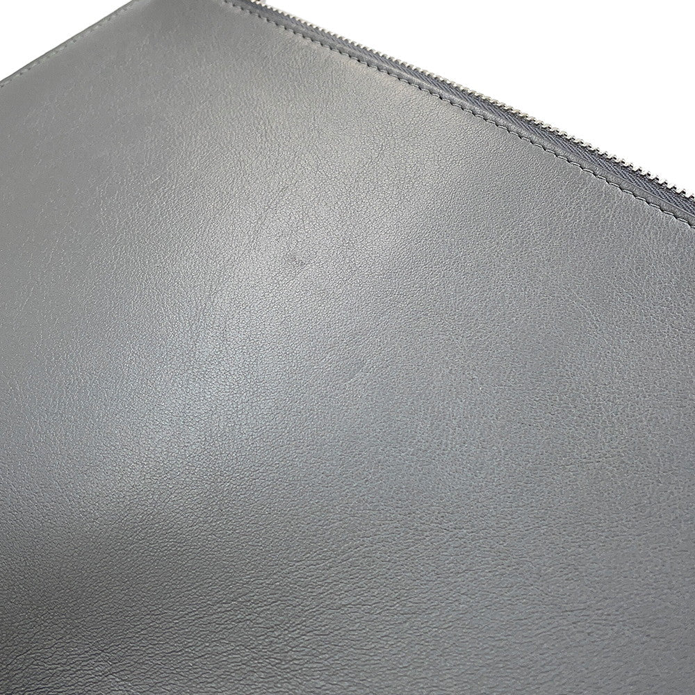 Dior Clutch Bag Gray Leather