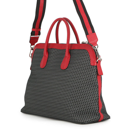 Valextra Valextra K-VAL My Logo Travel Bag Black/Red Canvas Leather