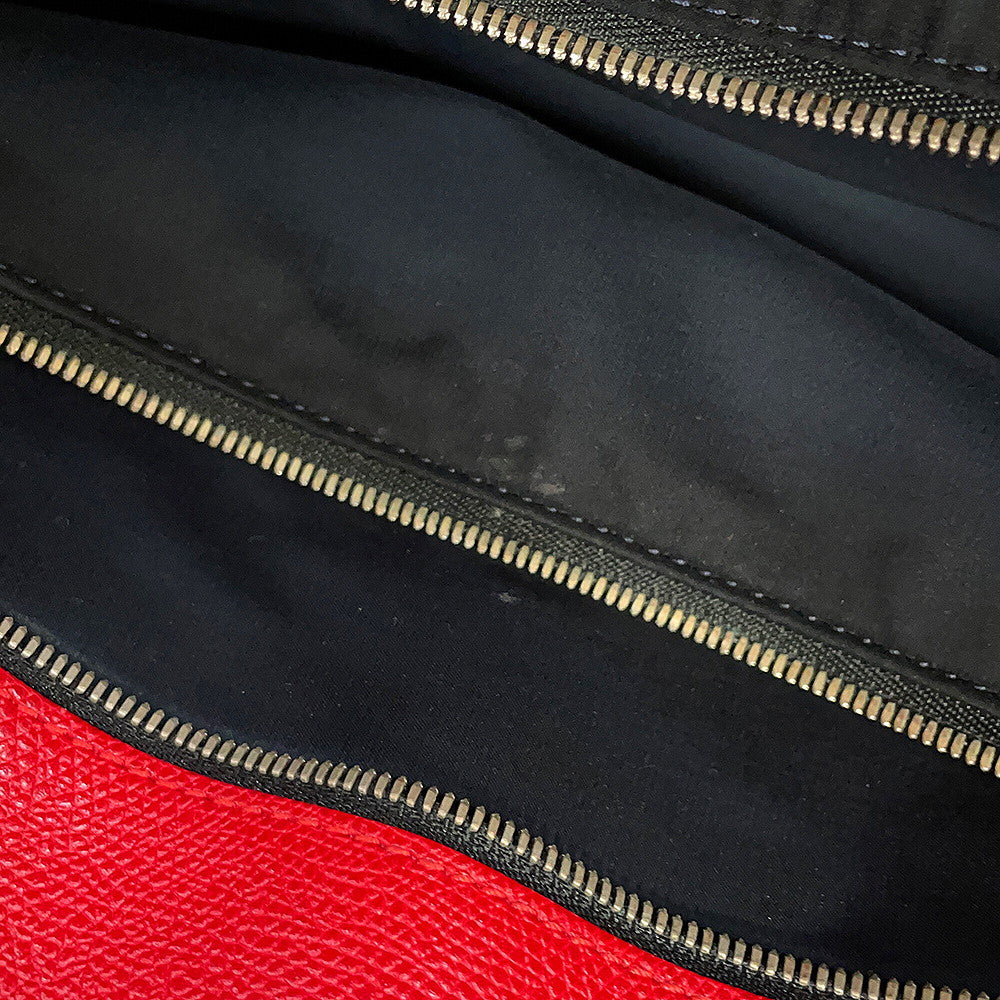 Valextra Valextra K-VAL My Logo Travel Bag Black/Red Canvas Leather