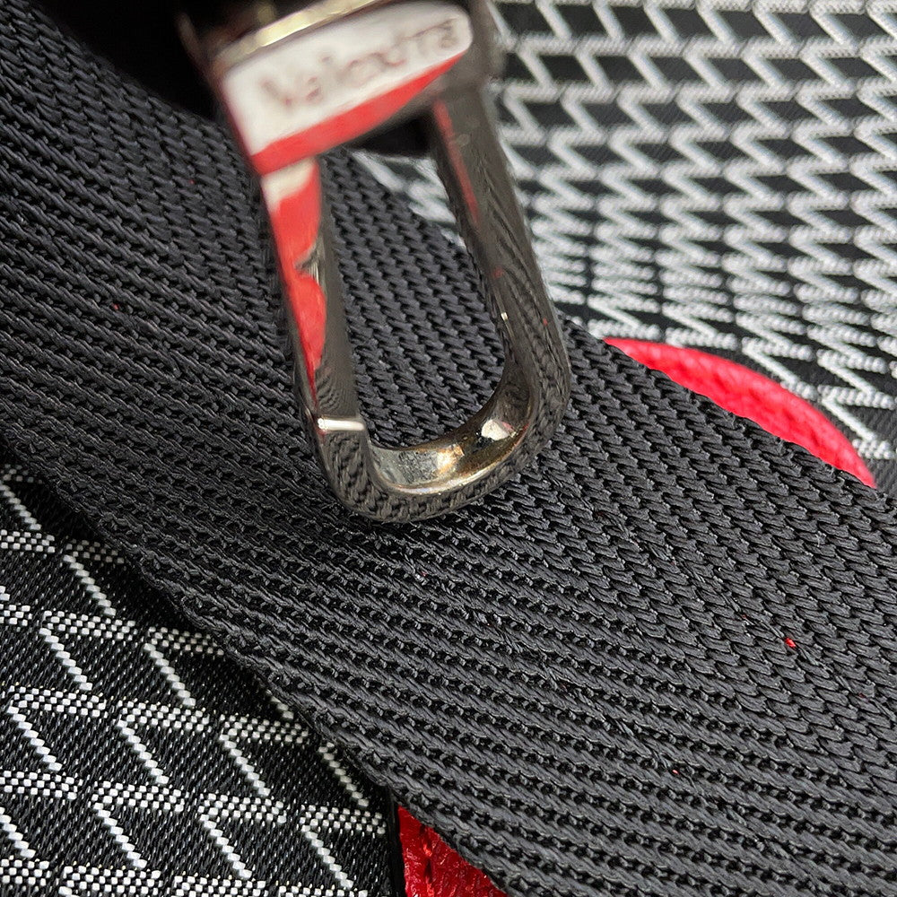 Valextra Valextra K-VAL My Logo Travel Bag Black/Red Canvas Leather