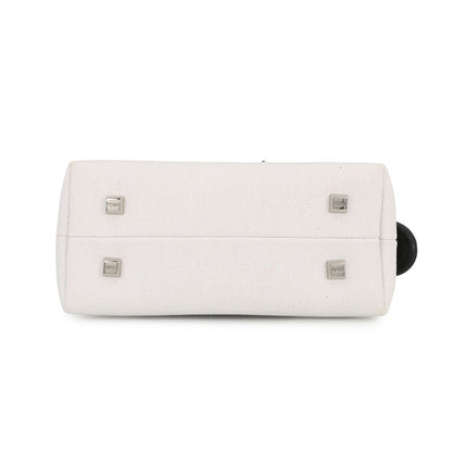 FENDI By the Way Shoulder Bag White/Black8BS067 Canvas Size Mini