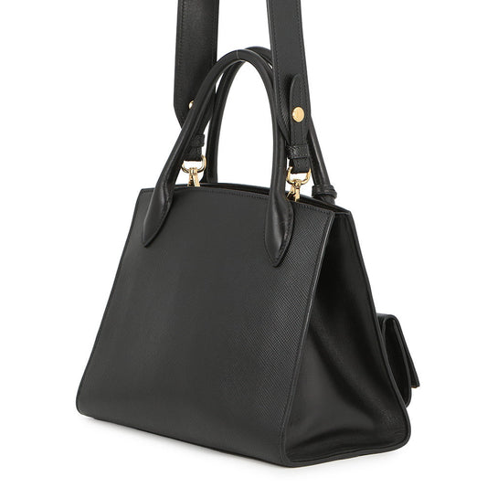 PRADA Mono Chrome 2-way Handbag Black1BA156 Saffiano LeatherLeather