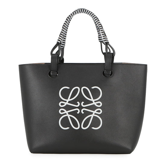 LOEWE Anagram Shoulder Tote Black/WhiteA717S72X11 9003 Leather