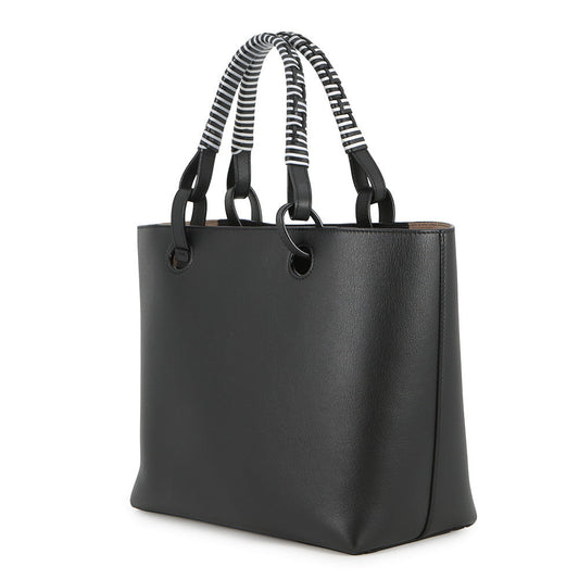 LOEWE Anagram Shoulder Tote Black/WhiteA717S72X11 9003 Leather