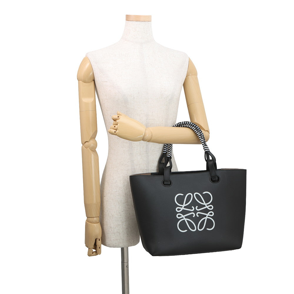 LOEWE Anagram Shoulder Tote Black/WhiteA717S72X11 9003 Leather
