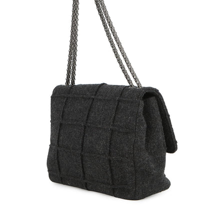 CHANEL 2.55 Double Chain Shoulder GrayA37590 Felt