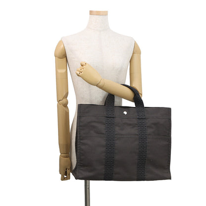HERMES Her Line Tote Bag Gray Canvas Size MM