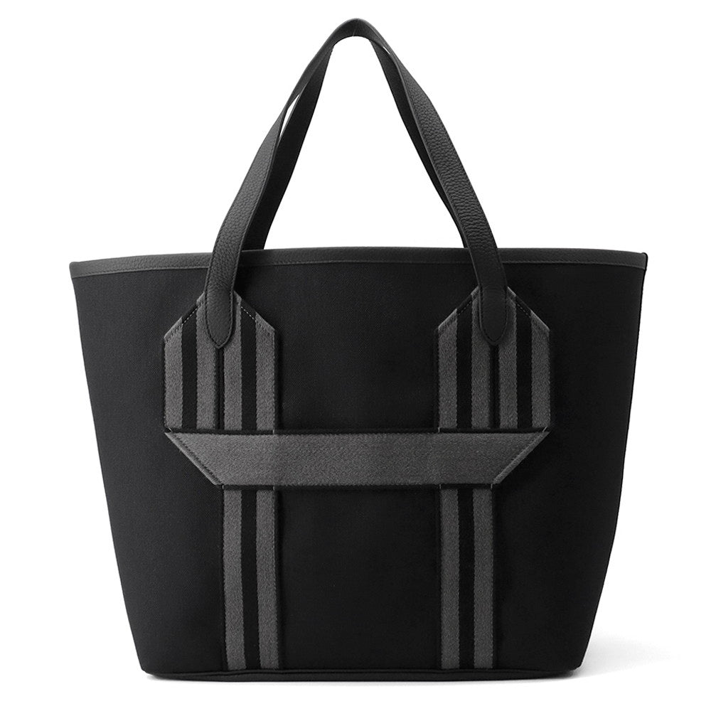 HERMES Pur Sangle Black/Gray Toile Military Taurillon Clemence
