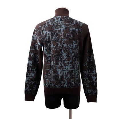 HERMES Turtleneck knit sweater Size XS Brown/Camouflage Wool79% Rayon14% Nylon7%