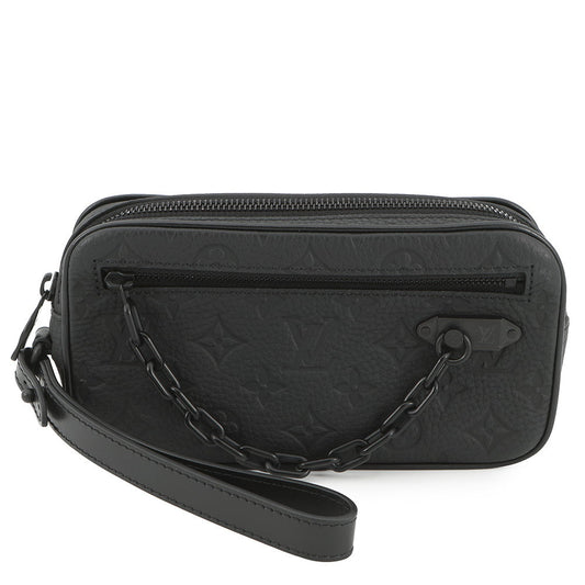 LOUIS VUITTON Pochette Volga NoirM55703 Monogram・Taurillon