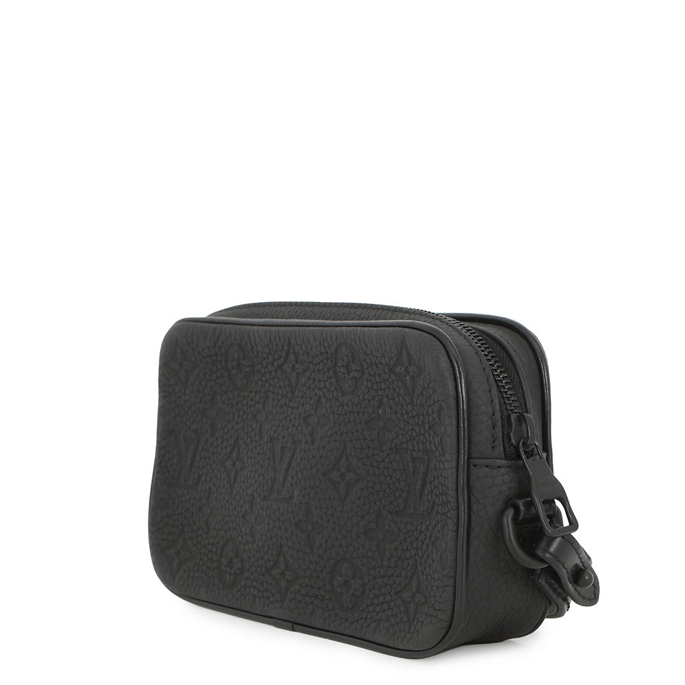 LOUIS VUITTON Pochette Volga NoirM55703 Monogram・Taurillon