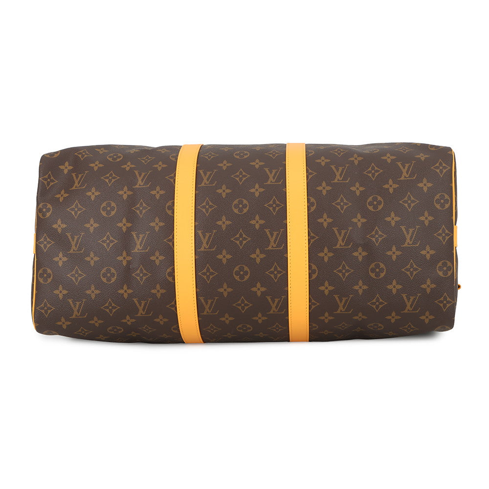LOUIS VUITTON Keepall Bandouliere Brown/SaffronYellowM12634 Monogram Size 50