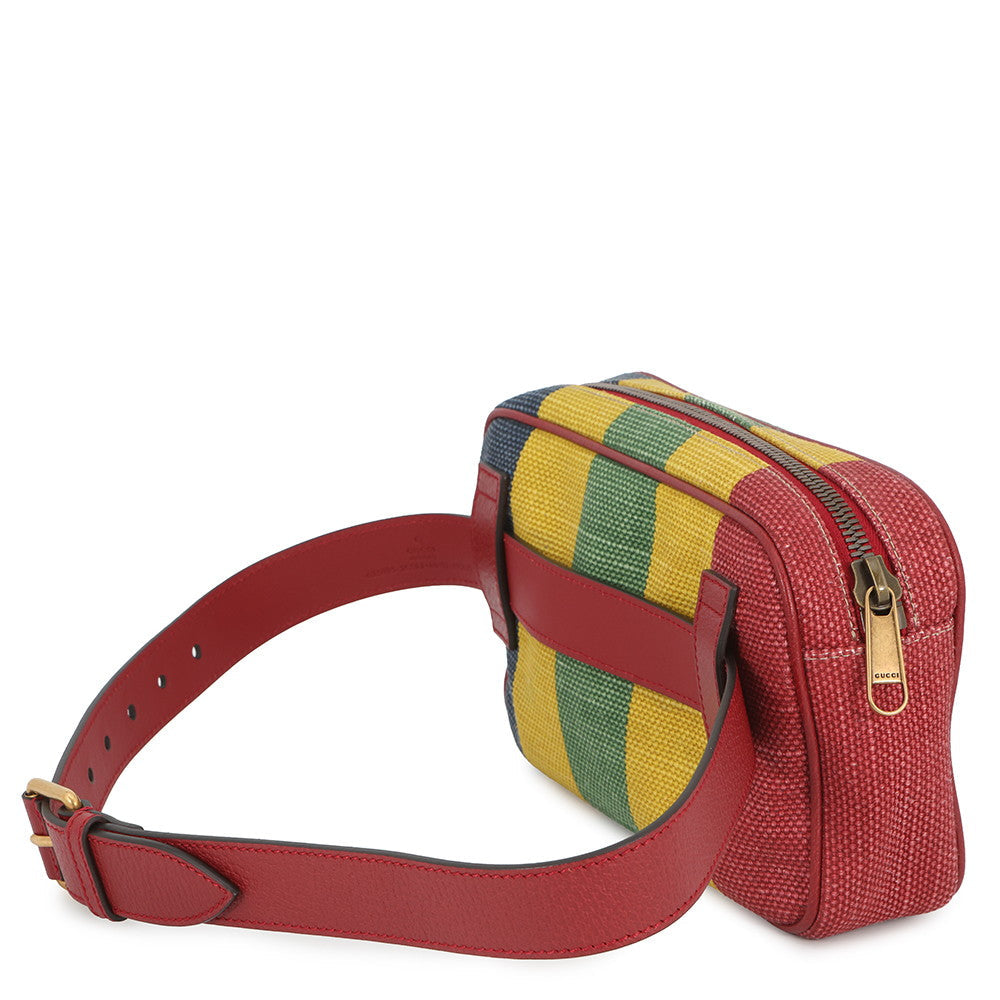 GUCCI Baiadera Waist Bag Red/Multicolor625895 Canvas Leather