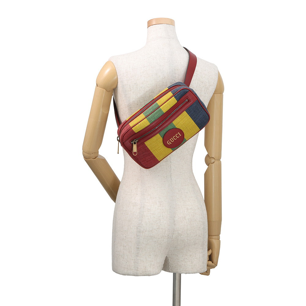 GUCCI Baiadera Waist Bag Red/Multicolor625895 Canvas Leather