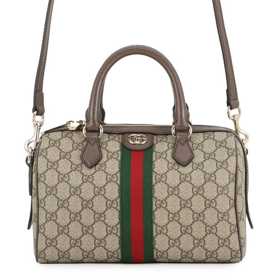 GUCCI Ophidia Medium Travel Bag 2WAY Beige/Brown/Green?836825 FAE0J 9867 GG Supreme Leather