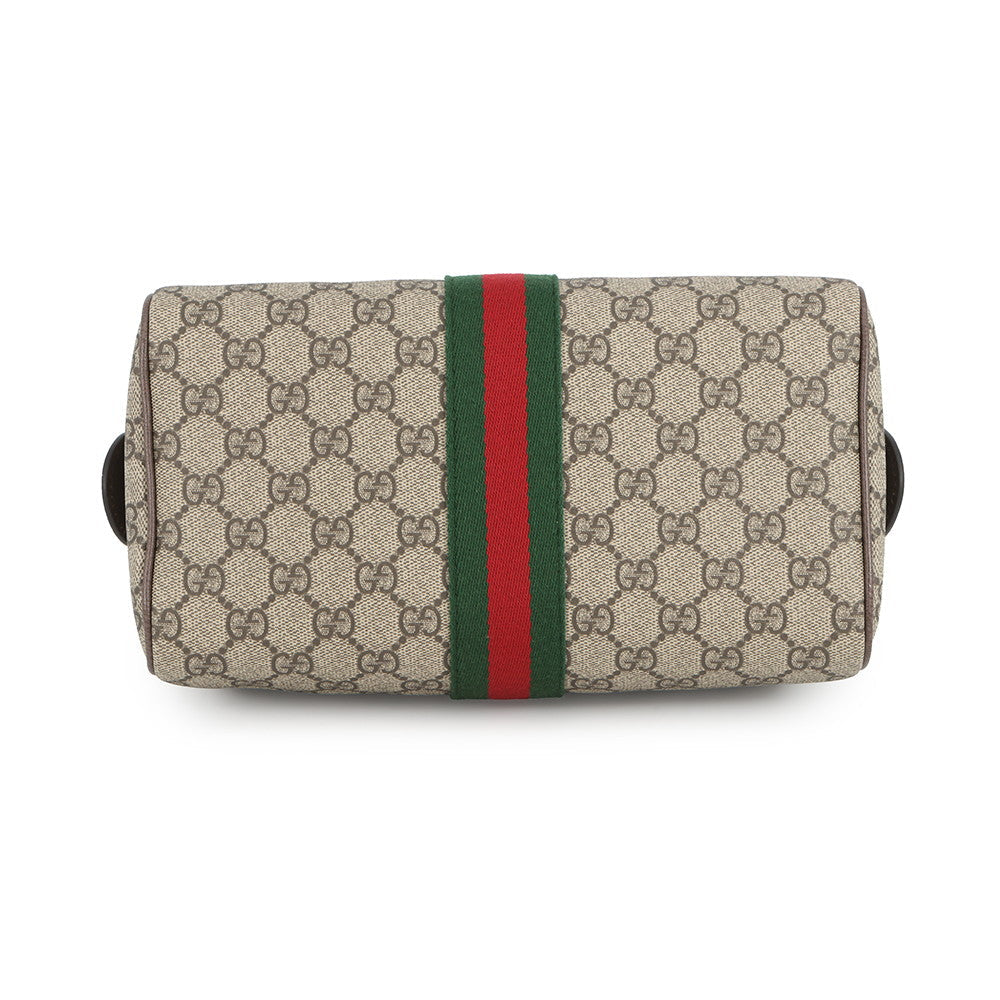 GUCCI Ophidia Medium Travel Bag 2WAY Beige/Brown/Green?836825 FAE0J 9867 GG Supreme Leather