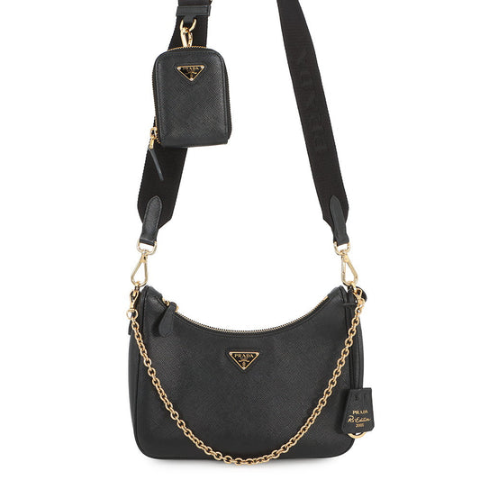 PRADA Re-Edition 2005 Shoulder Bag Black1BH204_NZV_F0632_V_V2P Saffiano LeatherLeather